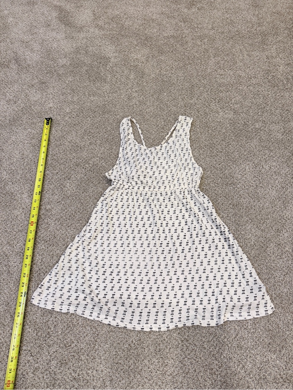 Ecote White Dress with Black Print Size Small